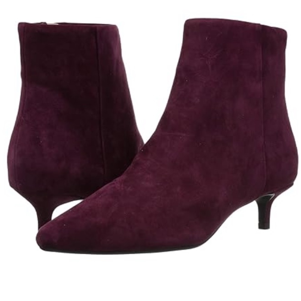 Taryn Rose "Nora Silky Suede" Fig (Purple Eggplant) Booties, Size 11!